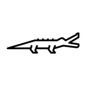 Alligator Black and White Vinyl Fell Sticker